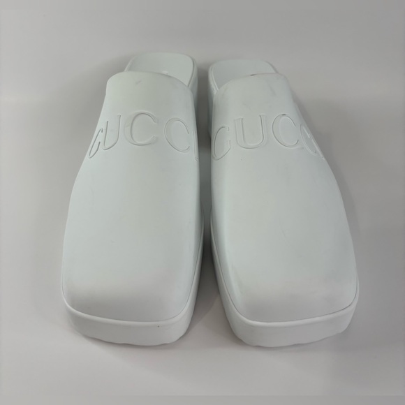 Gucci Women's White Platform Rubber Mules - Picture 3 of 10